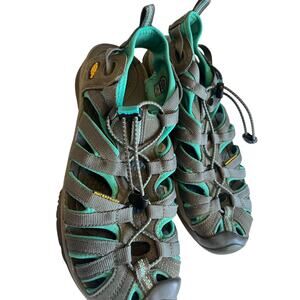 KEEN Whisper Women's Hiking Sandals Size 9 Grey Teal Waterproof Outdoor 1003717